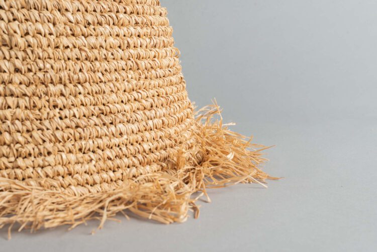 Pantalla de Lampara Fibra Natural Conica/ Flecos - Imagen 5