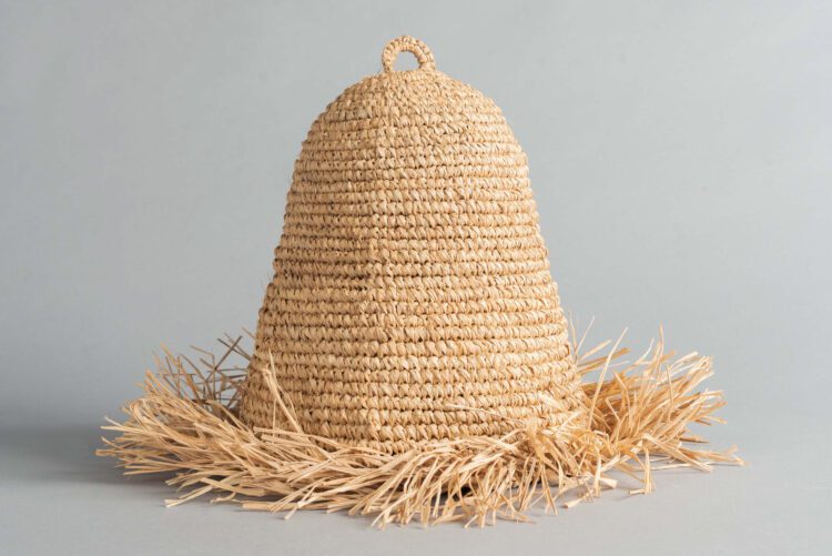Pantalla de Lampara Fibra Natural Conica/ Flecos - Imagen 7