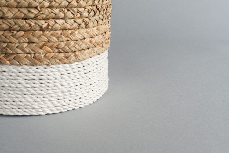 Canastos Fibra Natural Base Blanca - Imagen 4