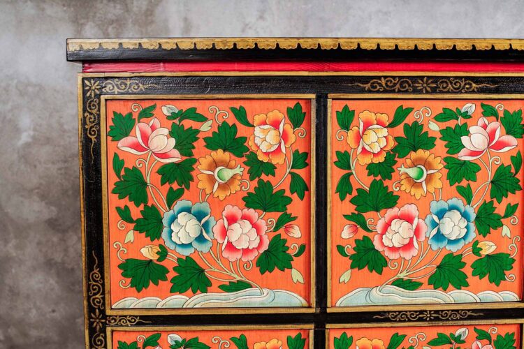 Cabinet tibetano pintado a mano - Imagen 2
