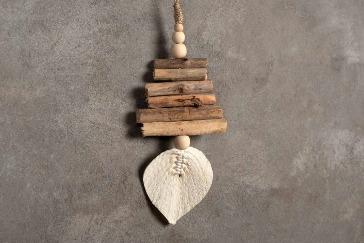 Cuelga Simple Madera y Corazon Blanco - Imagen 3