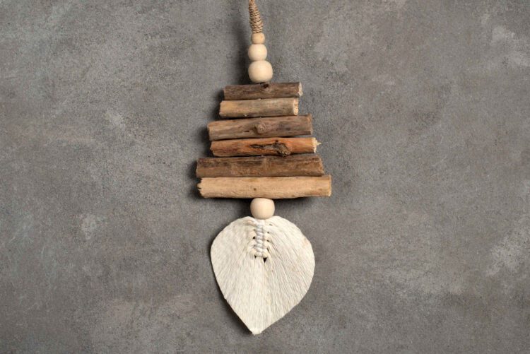 Cuelga Simple Madera y Corazon Blanco - Imagen 5