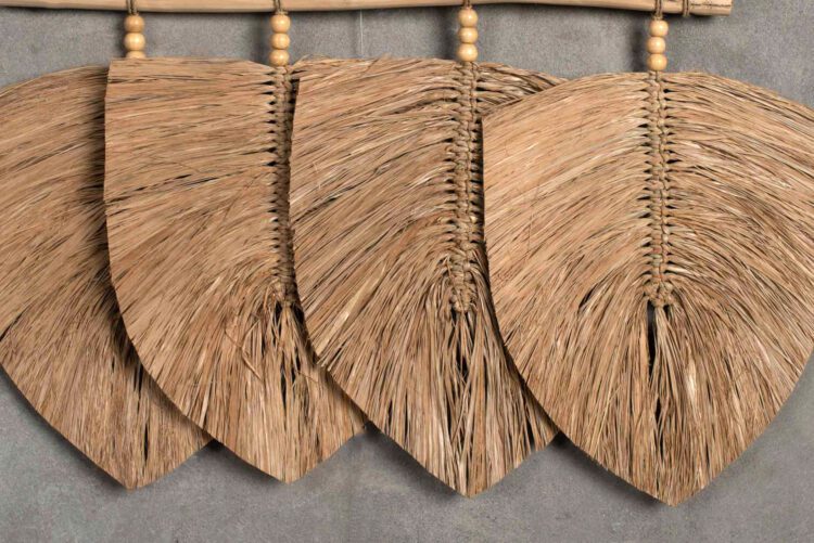Colgante Fibra Color Natural 4 Hojas - Imagen 2
