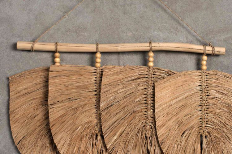 Colgante Fibra Color Natural 4 Hojas - Imagen 3