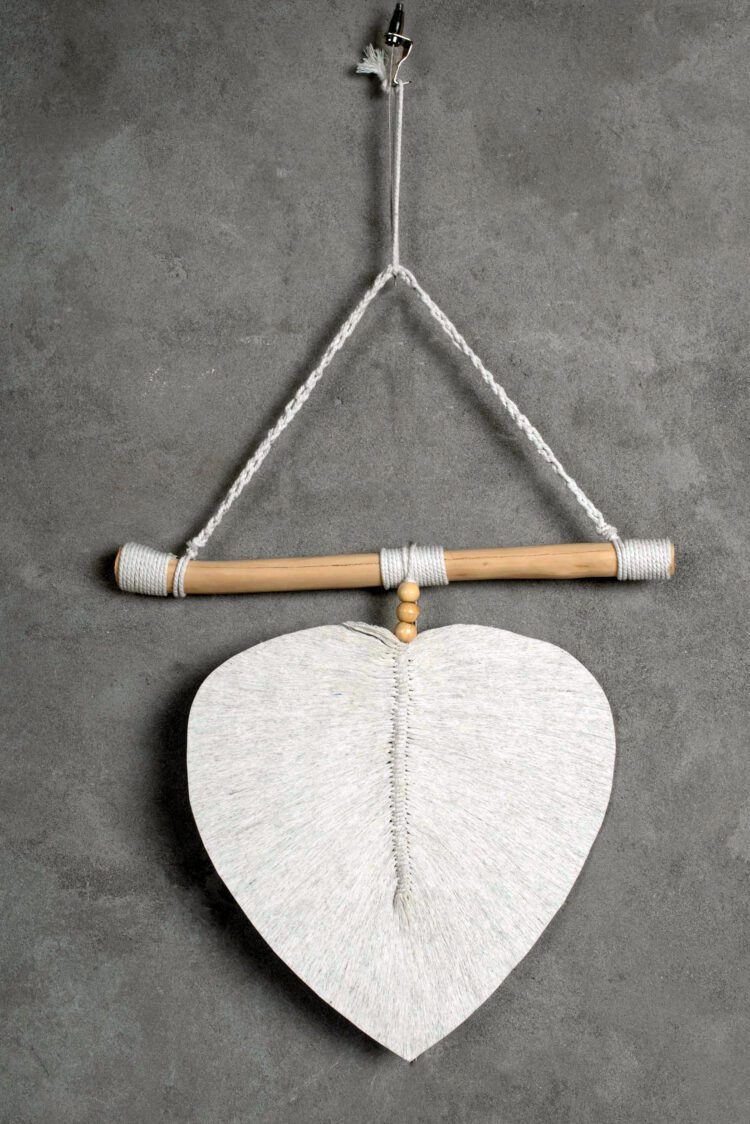 Colgante Simple Corazon Fibra Natural