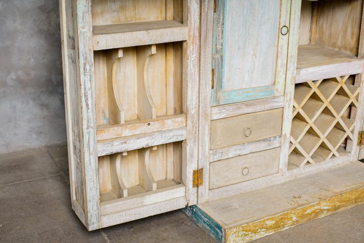 Mueble Bar Plegable de Maderas Recicladas - Imagen 9