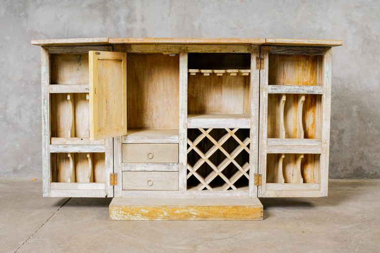 Mueble Bar Plegable de Maderas Recicladas
