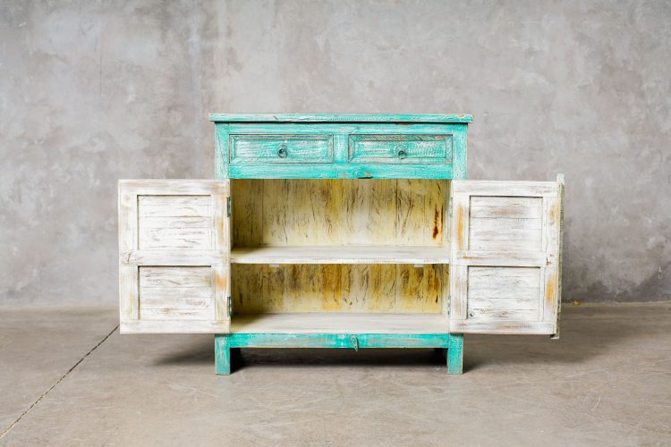 Mueble Indio 2 Puertas 2 cajones Turrquesa - Imagen 4