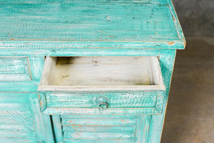 Mueble Indio 2 Puertas 2 cajones Turrquesa - Imagen 5