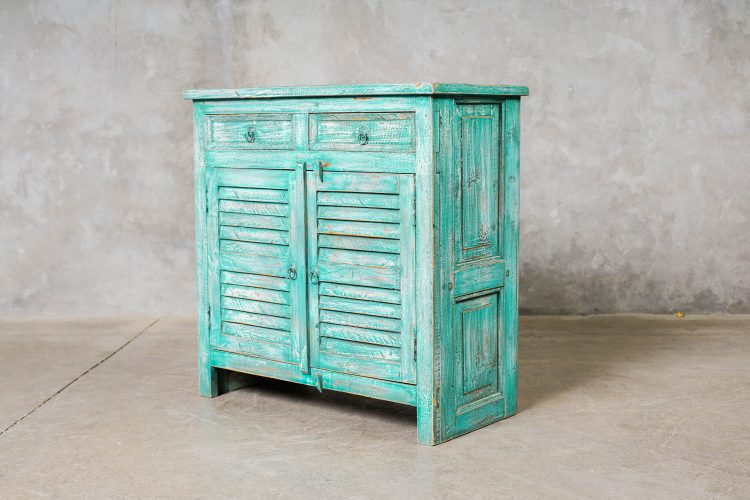 Mueble Indio 2 Puertas 2 cajones Turrquesa - Imagen 6