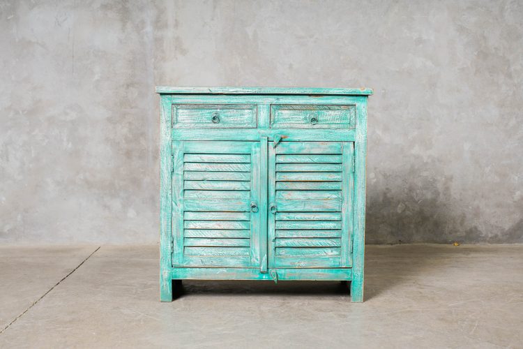 Mueble Indio 2 Puertas 2 cajones Turrquesa