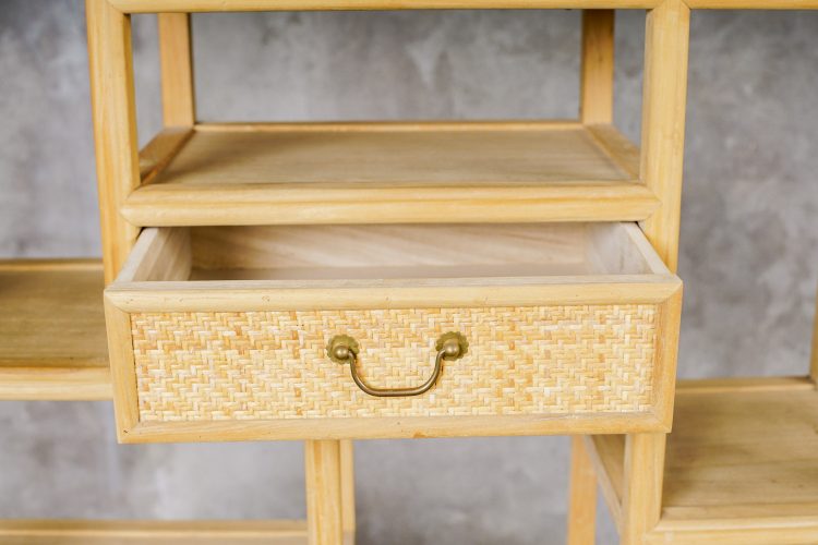 Estantería china natural con Rattan - Imagen 3