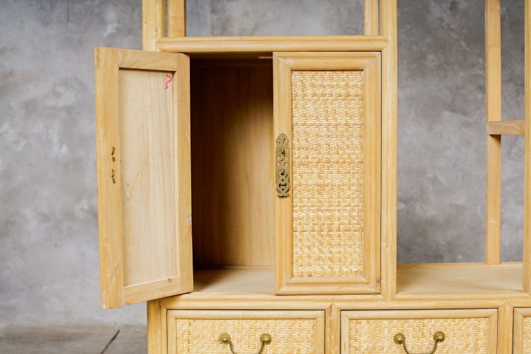Estantería china natural con Rattan - Imagen 4