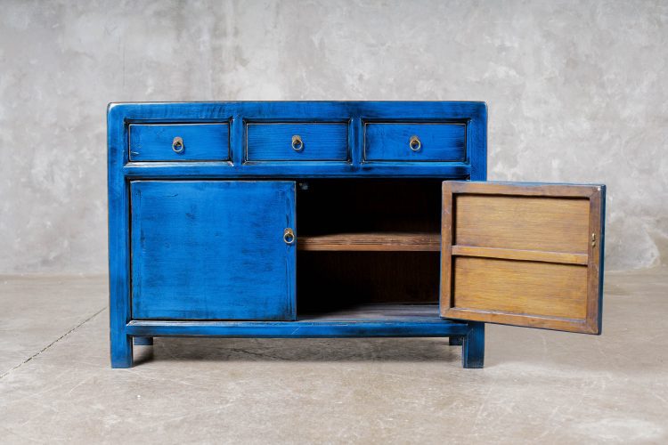 Buffet Chino Lacado Azul 2 Puertas 3 Cajones - Imagen 4