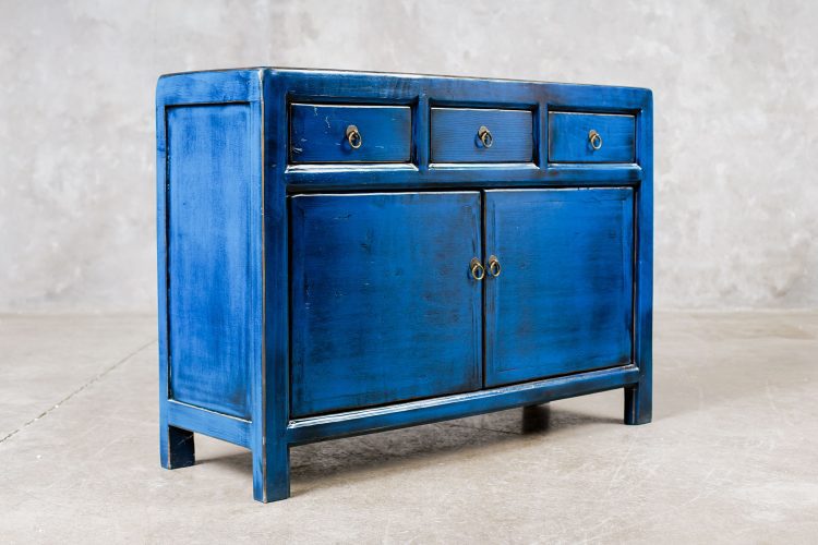 Buffet Chino Lacado Azul 2 Puertas 3 Cajones - Imagen 5