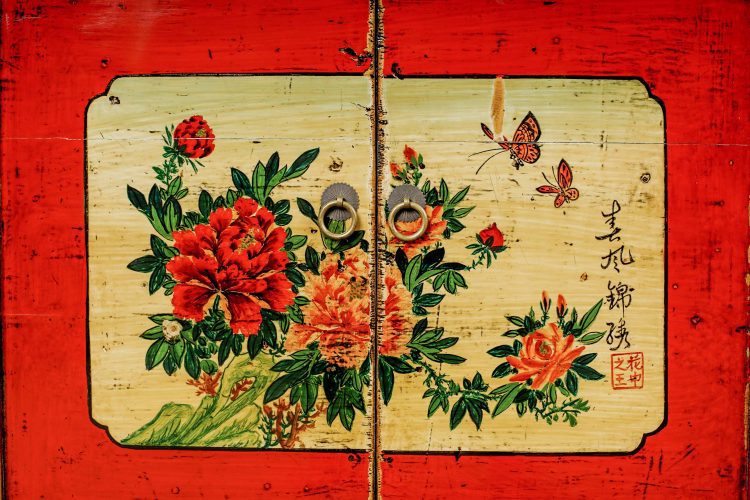 Buffet Chino Antiguo Diseño Flores - Imagen 4