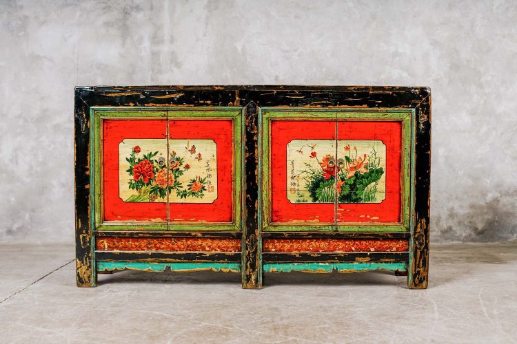 Buffet Chino Antiguo Diseño Flores