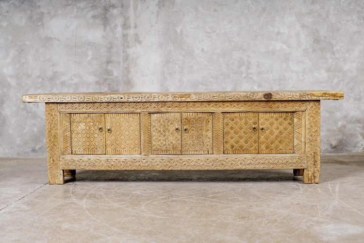 Rack  Tallado Madera Natural XL