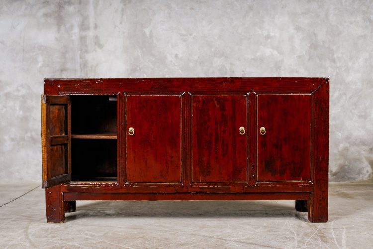Buffet Chino Lacado Rojo 4 Puertas - Imagen 4