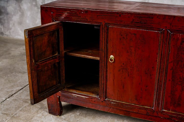 Buffet Chino Lacado Rojo 4 Puertas - Imagen 3
