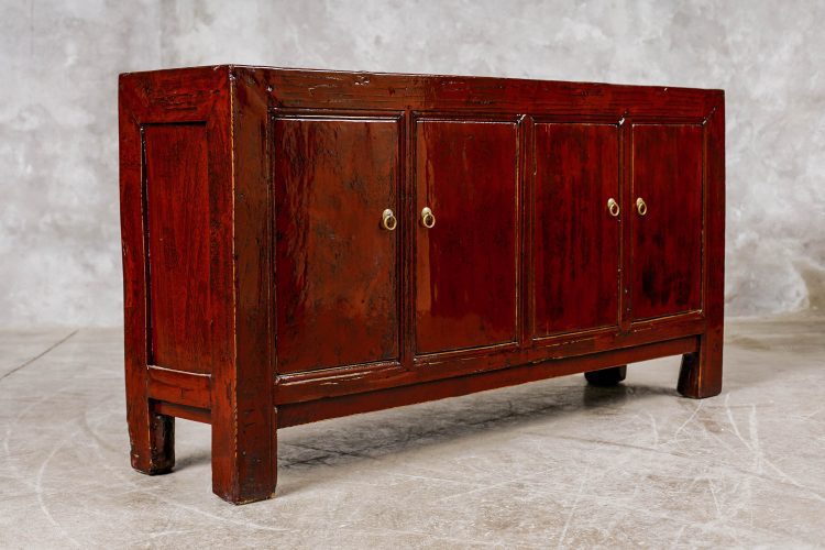 Buffet Chino Lacado Rojo 4 Puertas - Imagen 2