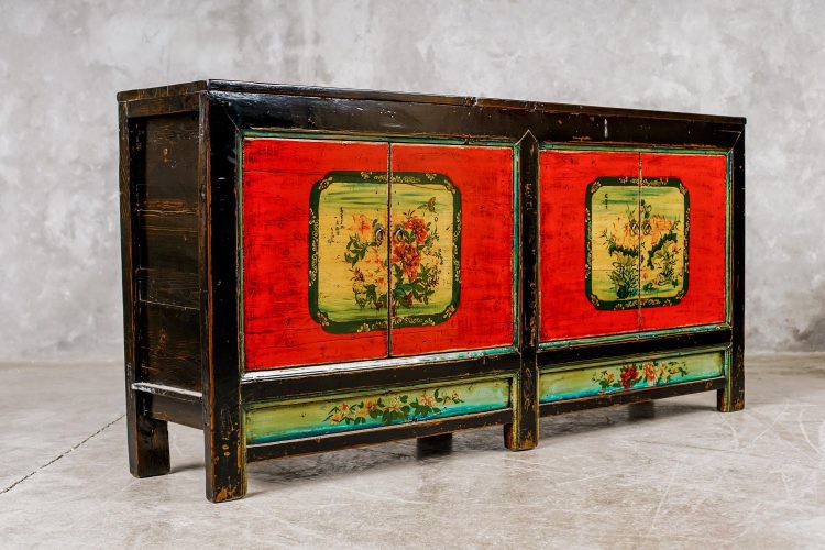 Buffet Chino Antiguo Diseño Flores 2 - Imagen 6