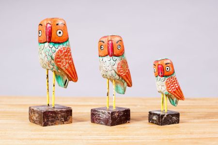 Esculturas Buhos en Pedestal