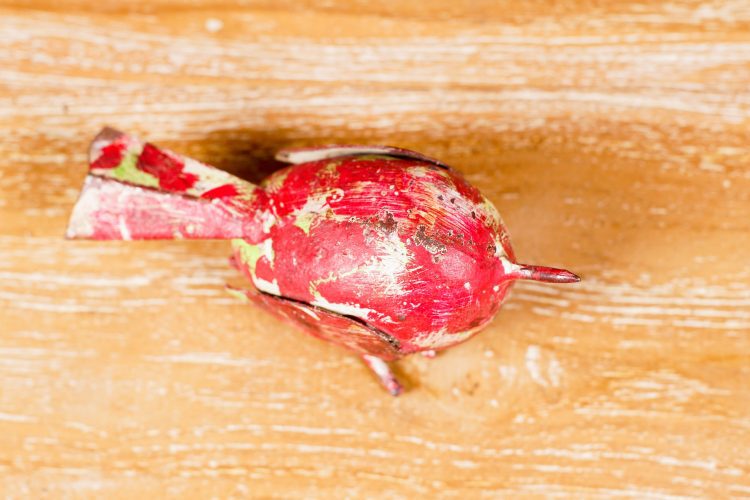 Pajarito de metal rojo - Imagen 3
