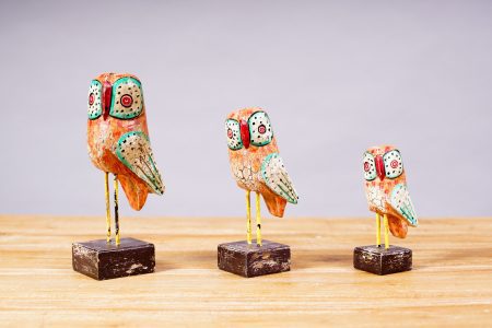 Figuras Buhos en Pedestal