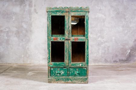 Vitrina India Pintura Decapada 2 Cajones