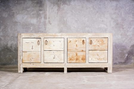 Buffet 8 Cajones Madera Natural y Fierro