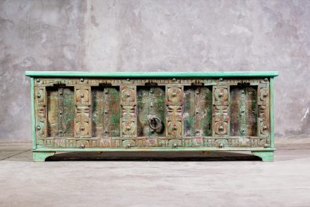 Baúl  Verde Grande Tallado