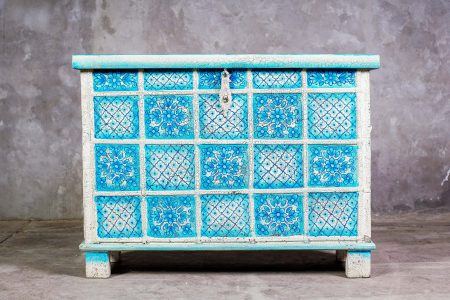 Baúl /Arrimo Tonos Celeste/Turquesa